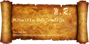 Mihailla Rézmán névjegykártya
